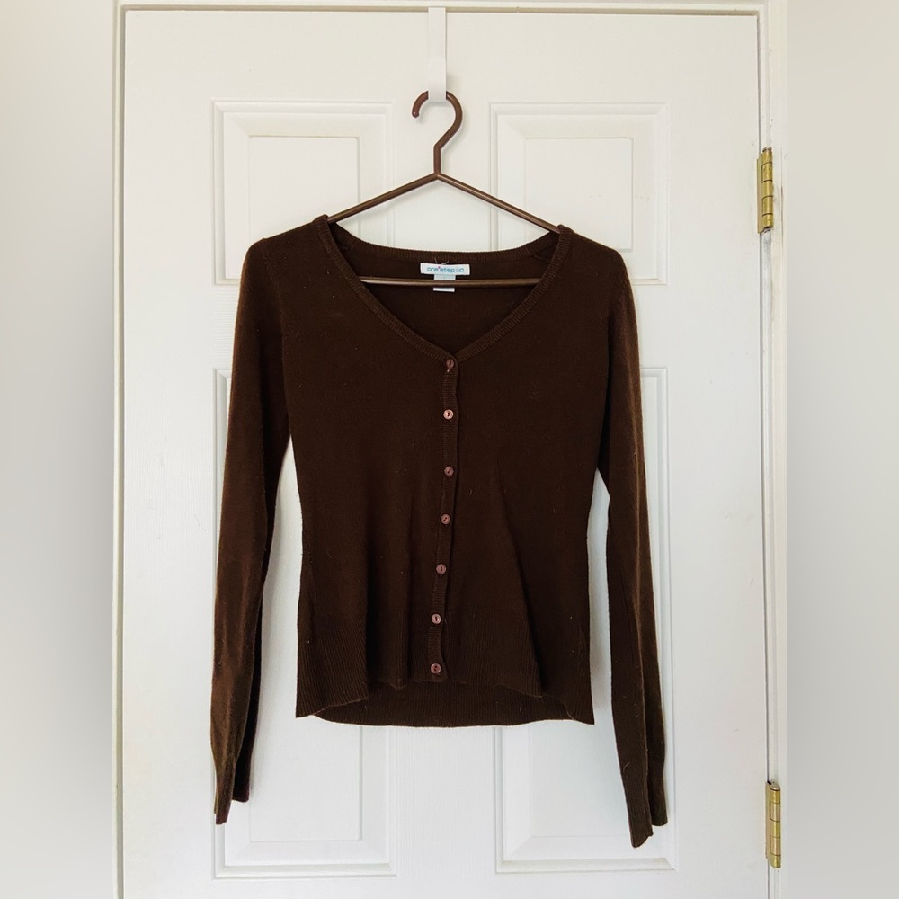 Chocolate brown cardigan/sweater ✰ autumn // fall // preppy